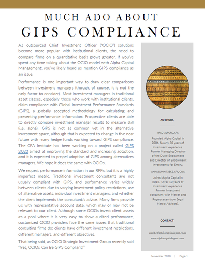 Thumbnail for Alpha Capital Management GIPS Compliance Report