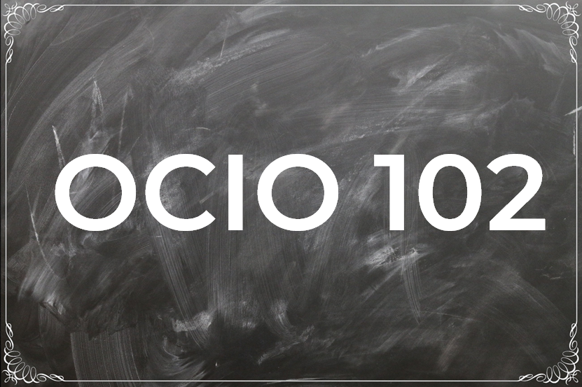 Picture of Blackboard with OCIO 102 Written